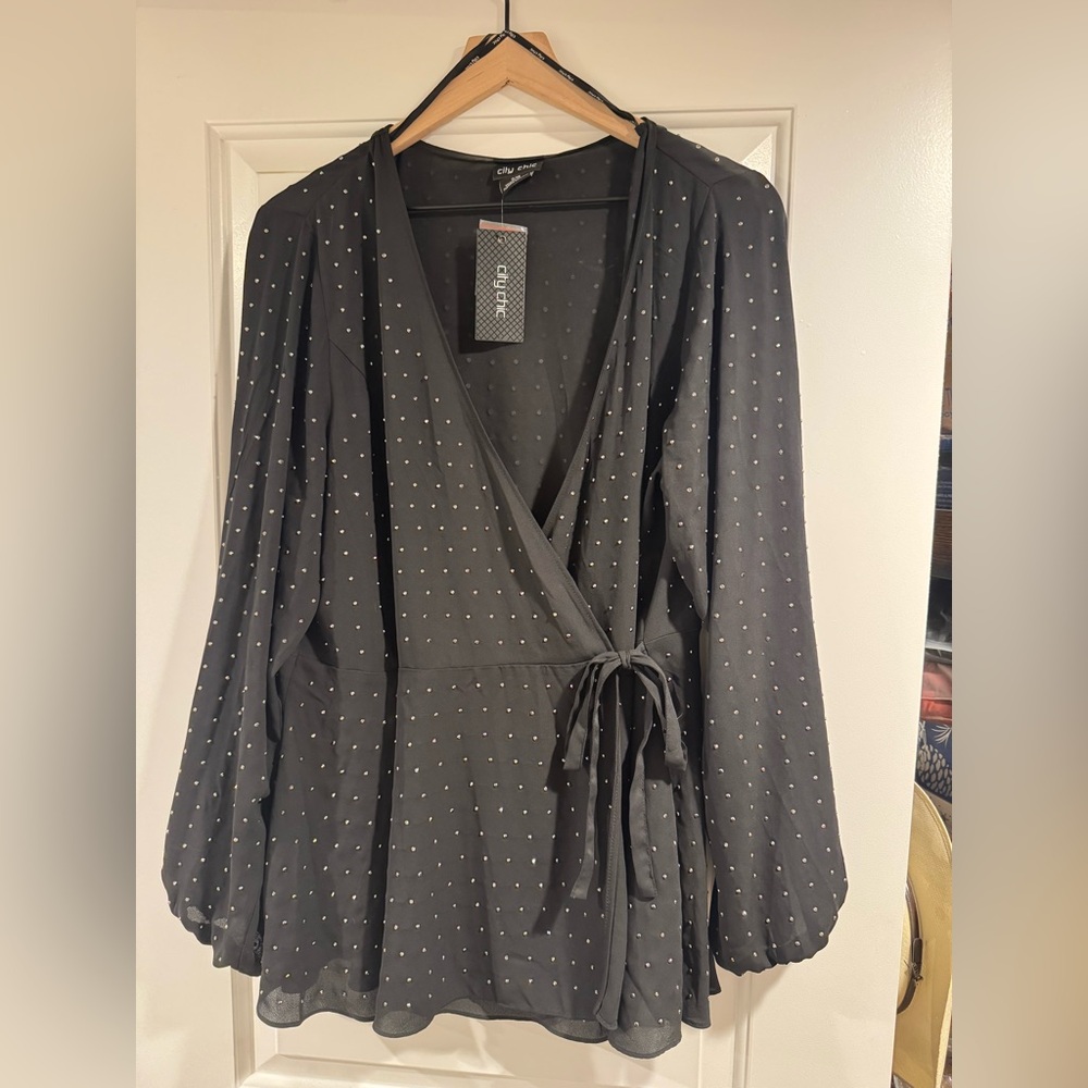 Faux wrap blouse